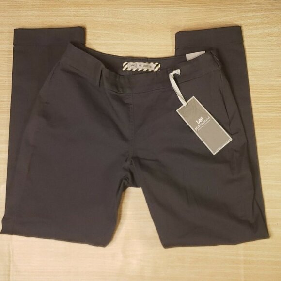 Lee Platinum Label Grey New Midrise Florence Slim Cropped Pants 12 - Picture 1 of 9